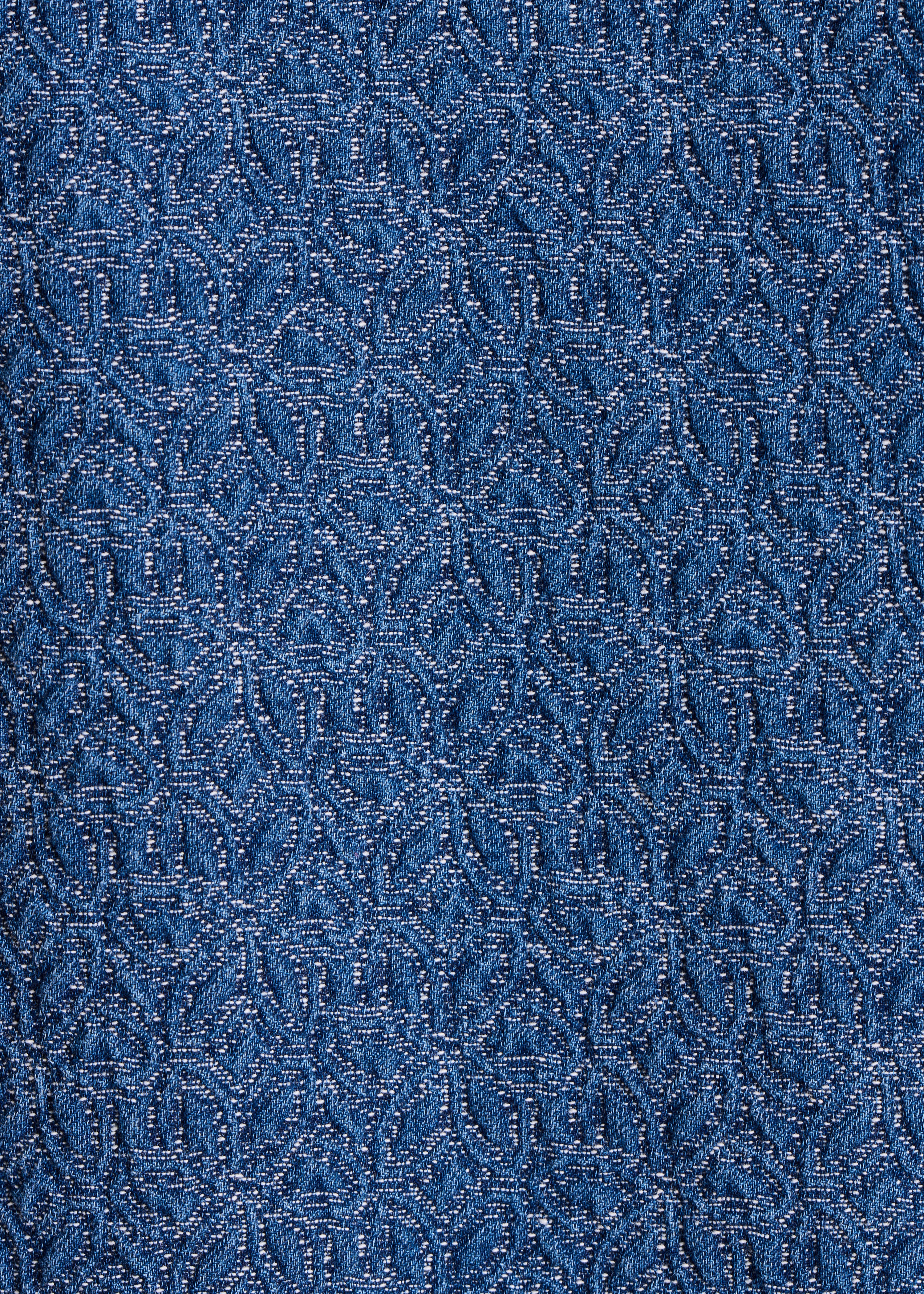 Veste bleue en denim jacquard - Image 4