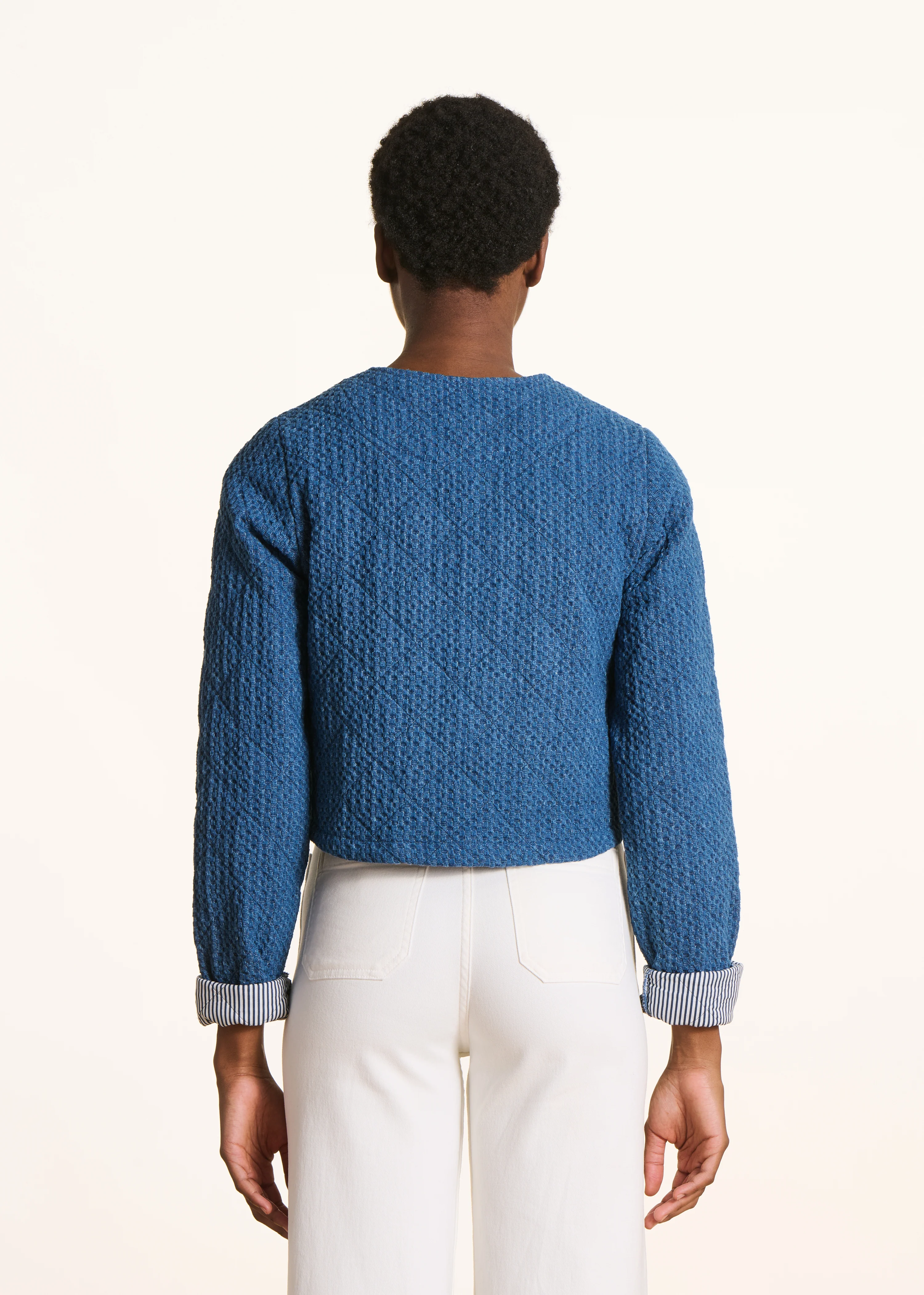 Veste courte en denim gaufré - Image 3